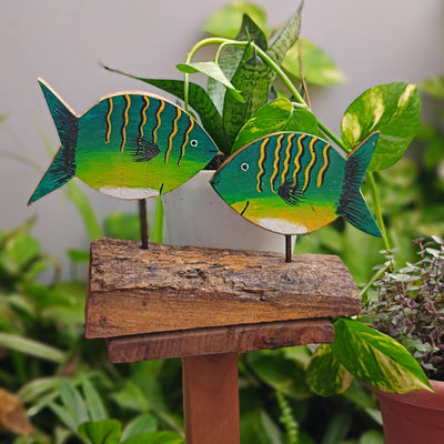 Chinhhari Madai green yellow Fish garden decor