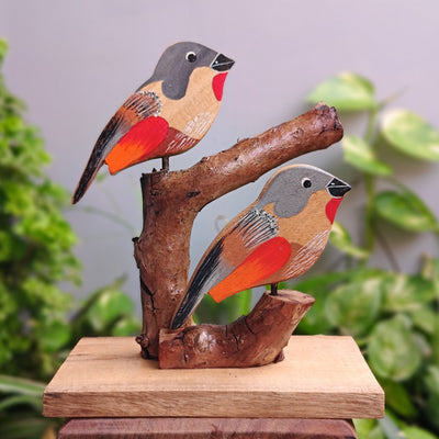 Chinhhari Madai grey red bird garden decor