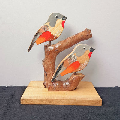 Chinhhari Madai grey red bird garden decor