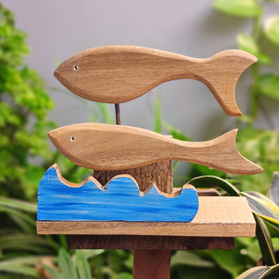 Chinhhari Madai Wooden Fish garden decor