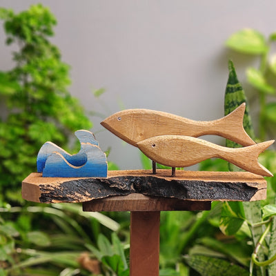 Chinhhari Madai Wooden Fish garden decor