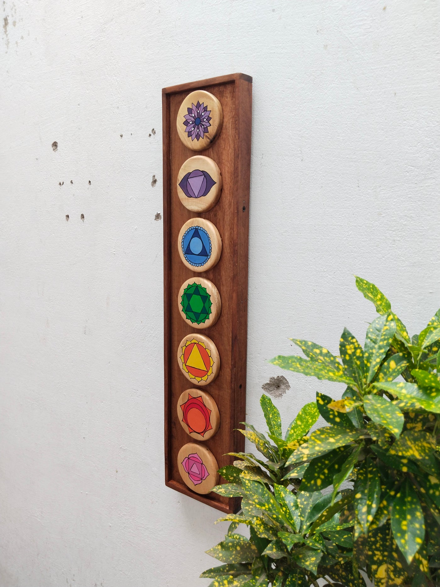 7 Chakras 3D wooden mix material wall decor painting