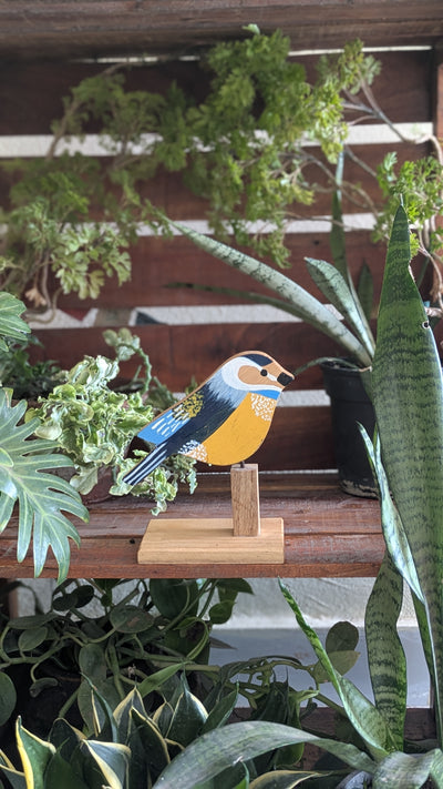 Chinhhari Madai blue yellow and white bird garden decor