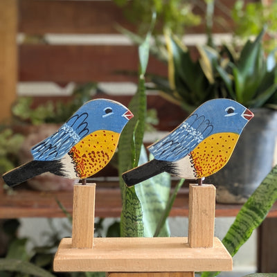Chinhhari Madai blue and yellow bird pair garden decor