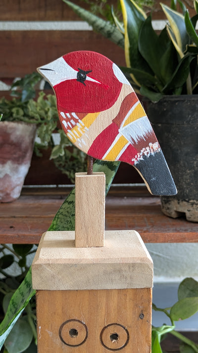 Chinhhari Madai red yellow and brown  bird garden decor
