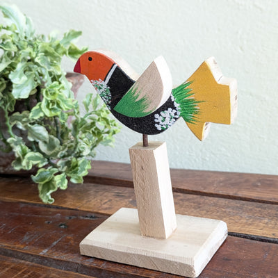 Chinhhari Madai orange black and yellow bird garden decor