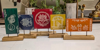 Chinhhari Madai Alpana colour standie festival decor( Buy 1 or full set)