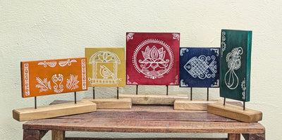 Chinhhari Madai Alpana colour standie festival decor( Buy 1 or full set)