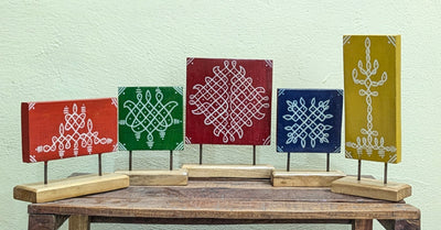 Chinhhari Madai kolam colour standie festival decor( Buy 1 or full set)