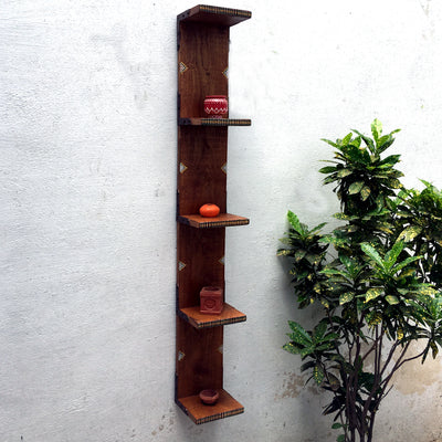 Wooden vertical wall rack