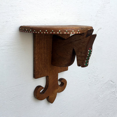Wooden horse wall rack