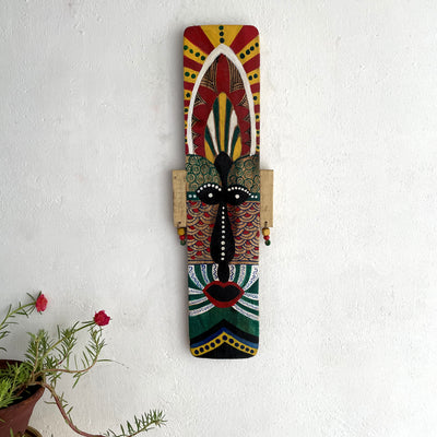 Wooden long hand painted mask
