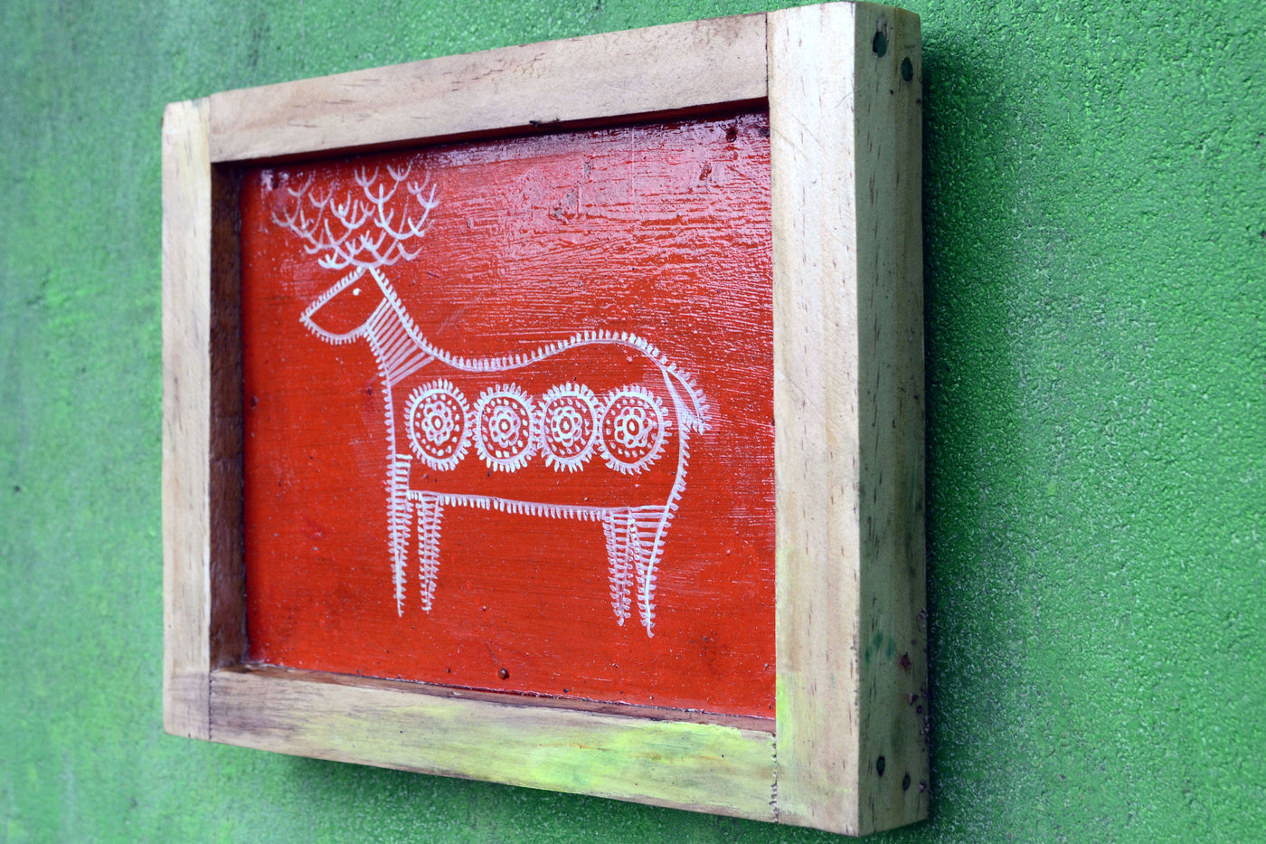 Deer wooden wall decor painting