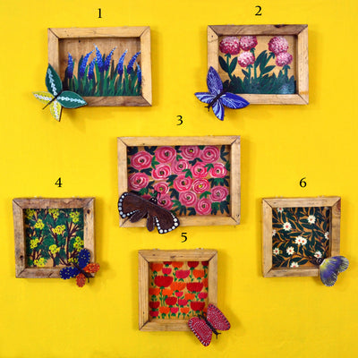 Chinhhari arts wooden set of 6 hand painted Butterfly  wall decor - WWD017 -  Chinhhari Arts