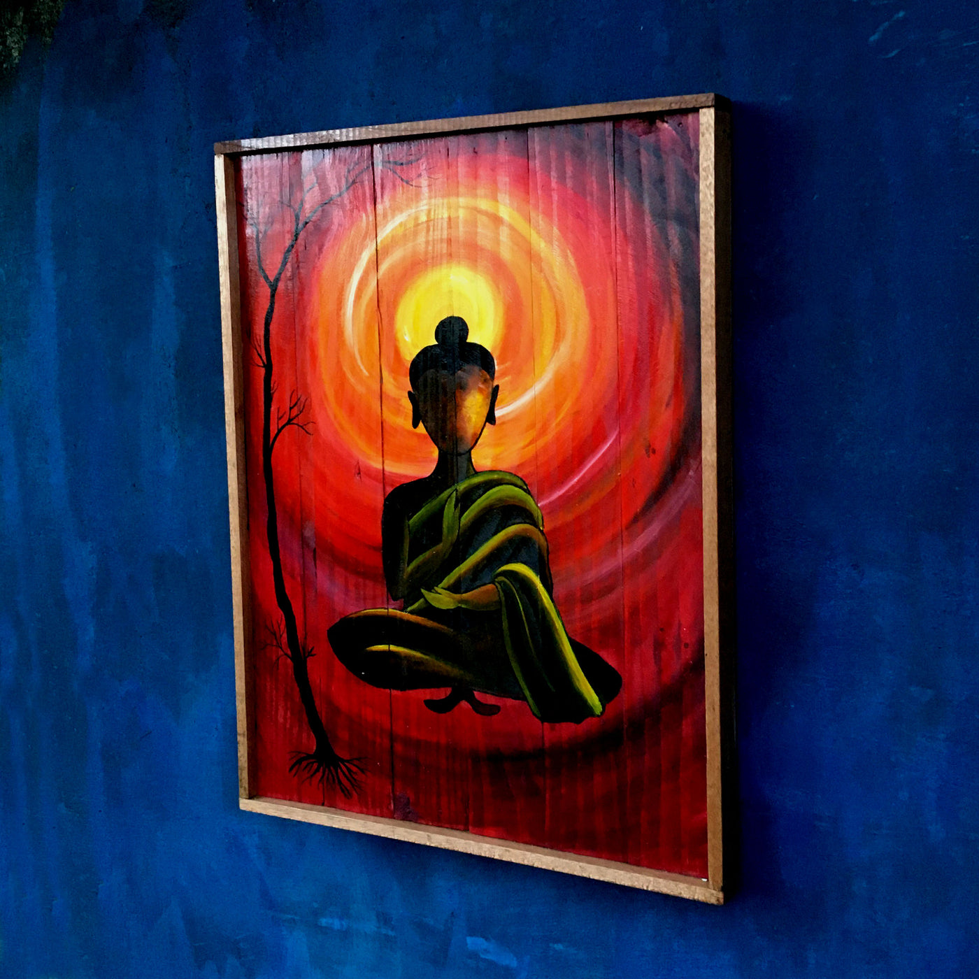 Chinhhari arts wooden hand painted Buddha wall decor - WWD024 -  Chinhhari Arts