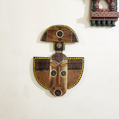 Wooden tribal abstarct hand painted mask