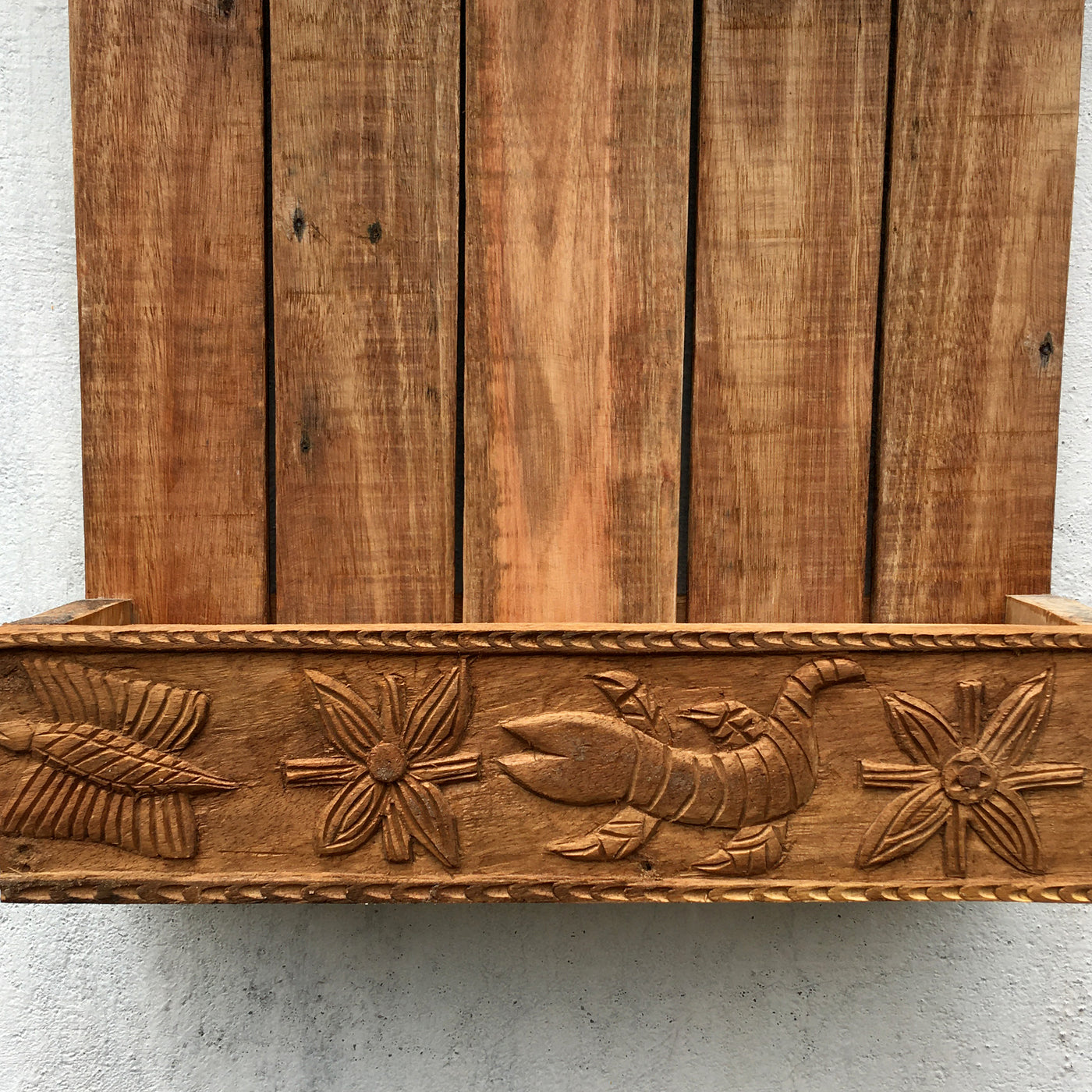 Tribal Wooden garden wall rack