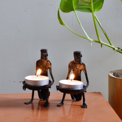 Chinhhari arts Wrought Iron  Tribal Candle stand set - Chinhhari Arts store