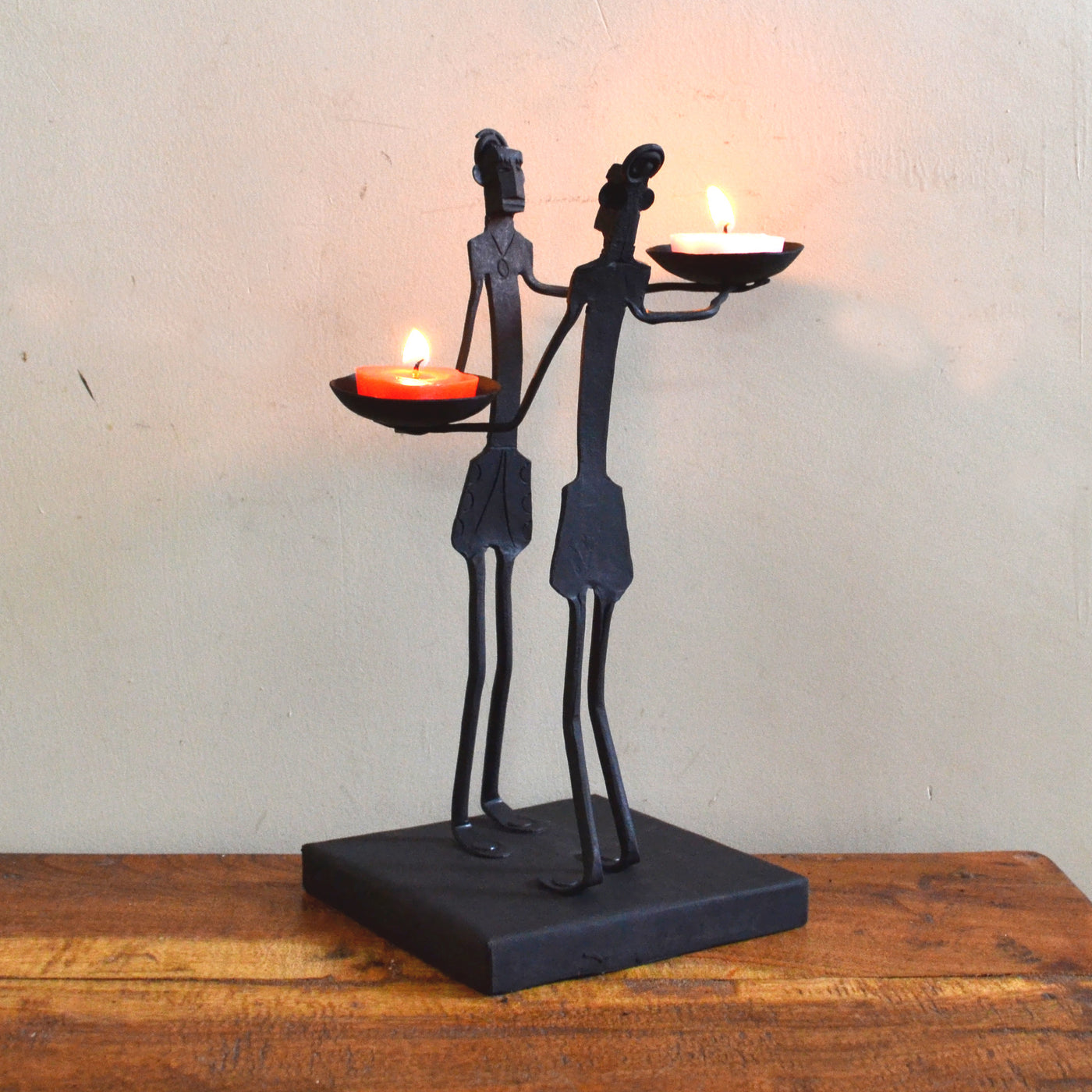 Chinhhari arts Wrought Iron tribal couple candle stand - Chinhhari Arts store