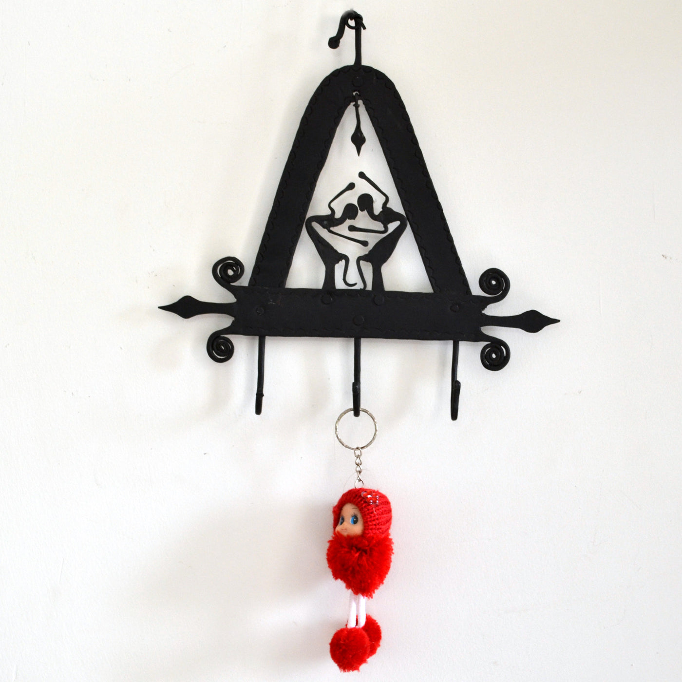 Chinhhari arts Wrought Iron triangle 3 hook keychain holde - Chinhhari Arts store