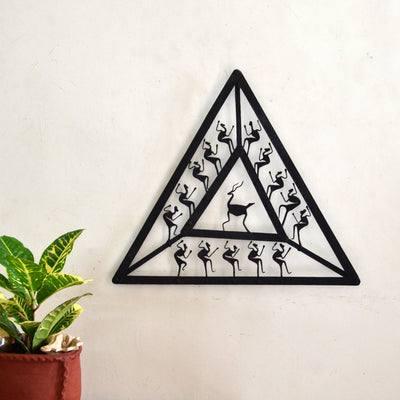 Chinhhari arts Wrought Iron triangle jaali wall hanging - Chinhhari Arts store