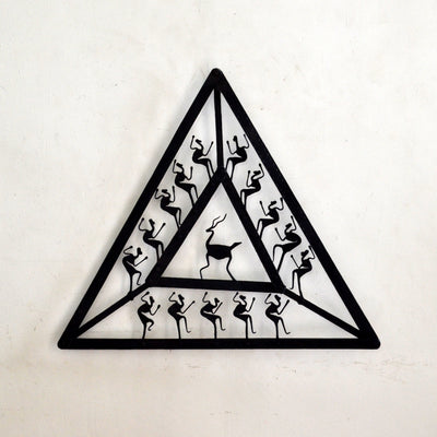 Chinhhari arts Wrought Iron triangle jaali wall hanging - Chinhhari Arts store