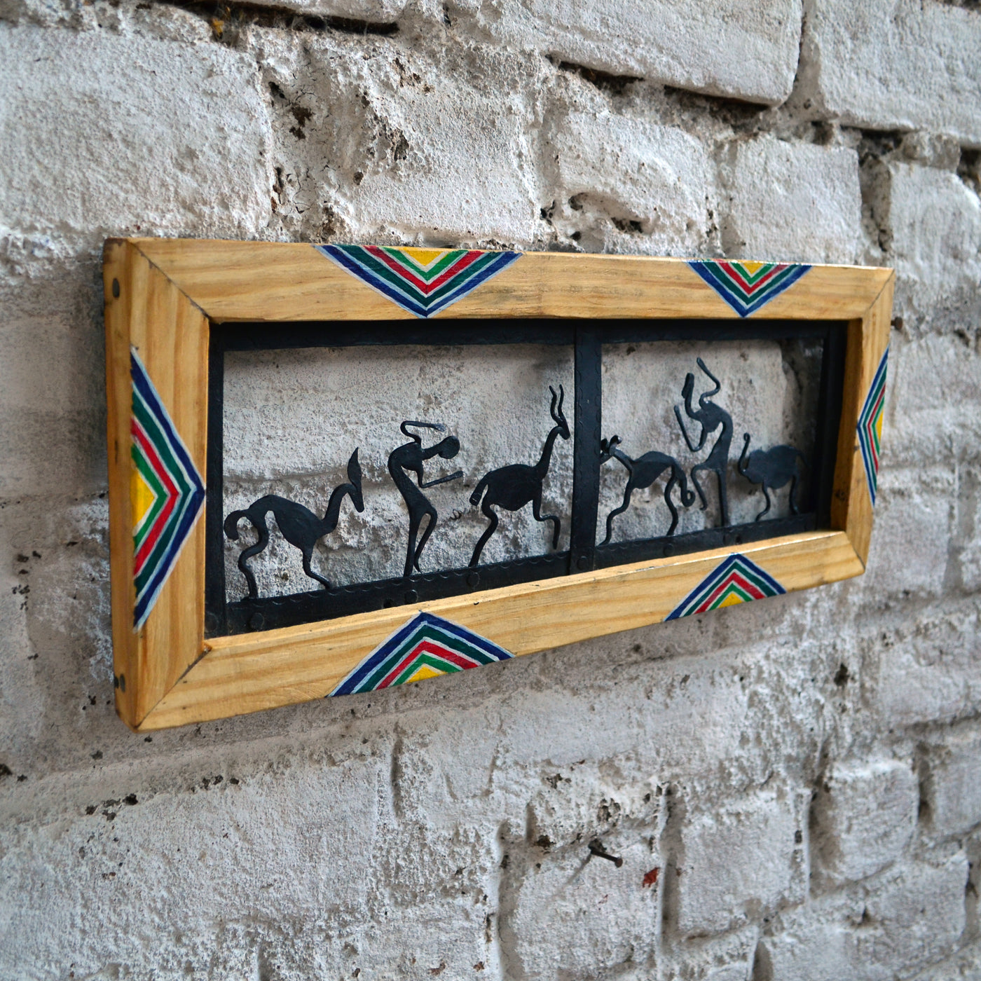 Chinhhari arts Wrought  iron jaali with wooden frame 2 box jaali wall art - Chinhhari Arts store
