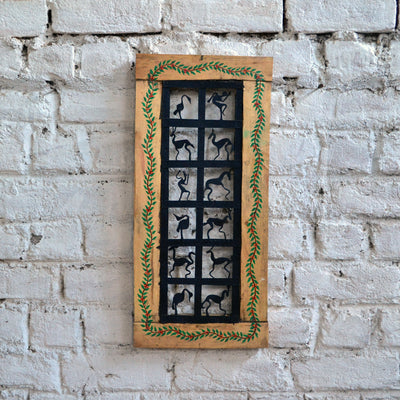 Chinhhari arts Wrought iron jaali with wooden frame  12 box jaali wall art - Chinhhari Arts store