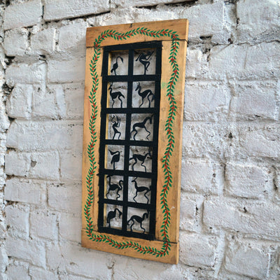 Chinhhari arts Wrought iron jaali with wooden frame  12 box jaali wall art - Chinhhari Arts store