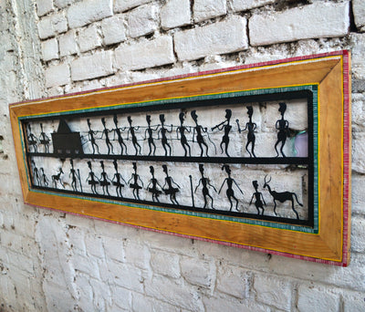 Chinhhari arts Wrought iron jaali with wooden frame Baster Raath yatra Jaali - Chinhhari Arts store
