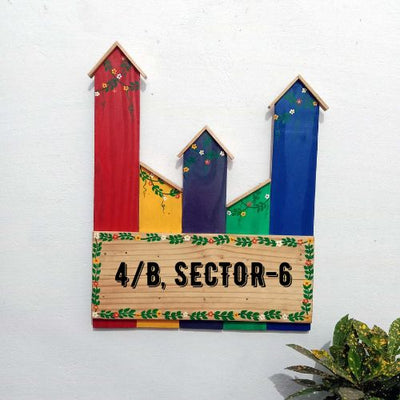 Wooden handpainted house  number plate/Name plate