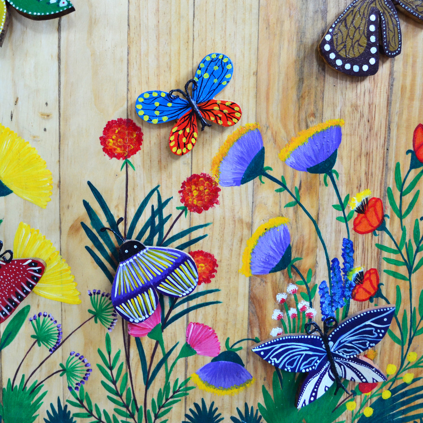 Chinhhari arts wooden hand painted butterfly wall decor - WWD010 - Chinhhari Arts store
