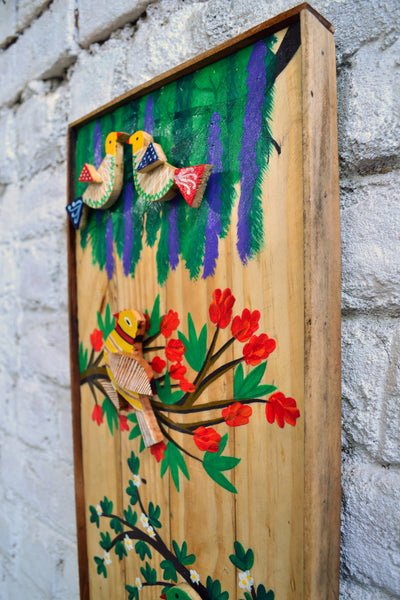 Chinhhari arts wooden hand painted bird wall decor - WWD013 - Chinhhari Arts store
