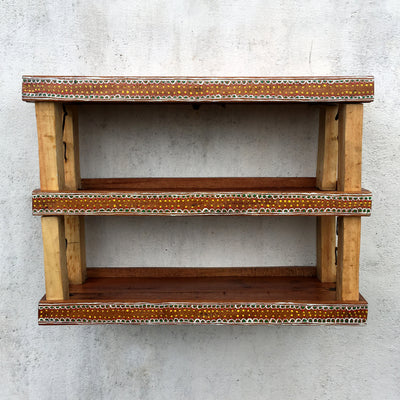 Wooden handpainted multilayer wall rack