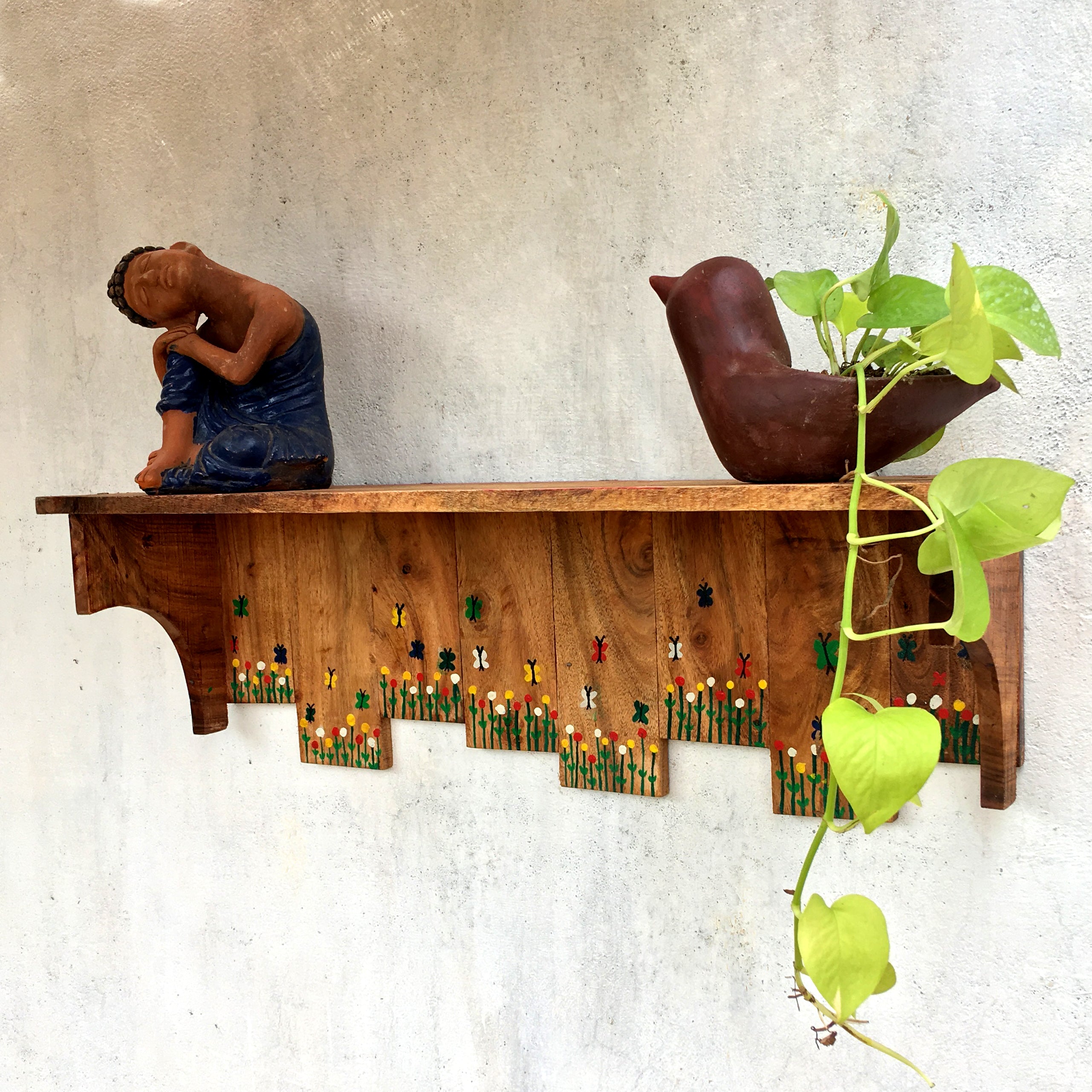 Wooden Long Horizontal Wall Rack – Chinhhari Furniture and Handicraft
