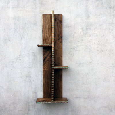 Wooden long handpainted wall rack
