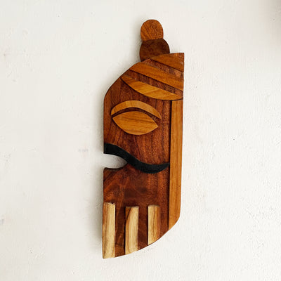 Wooden Sadhu baba hand Crafted mask