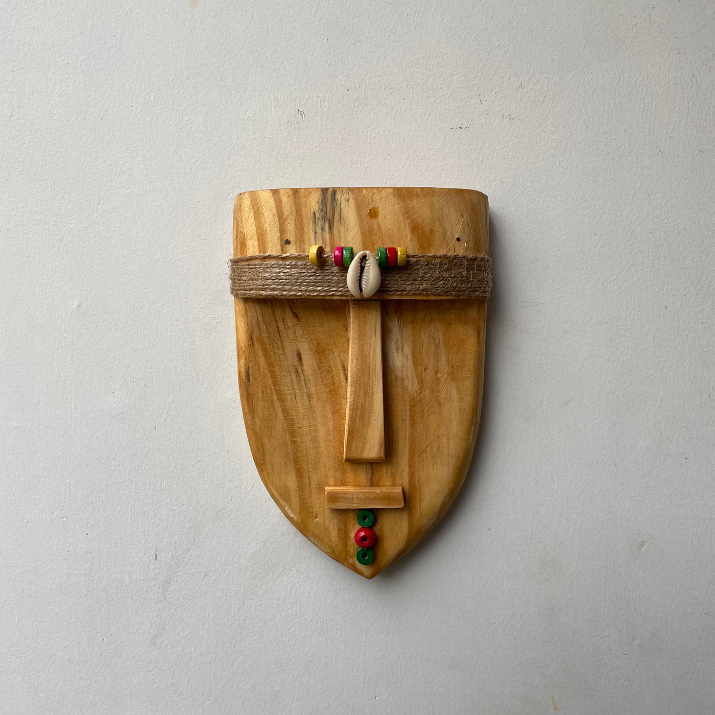 Wooden tribal boho style small mask